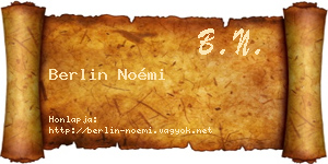 Berlin Noémi névjegykártya